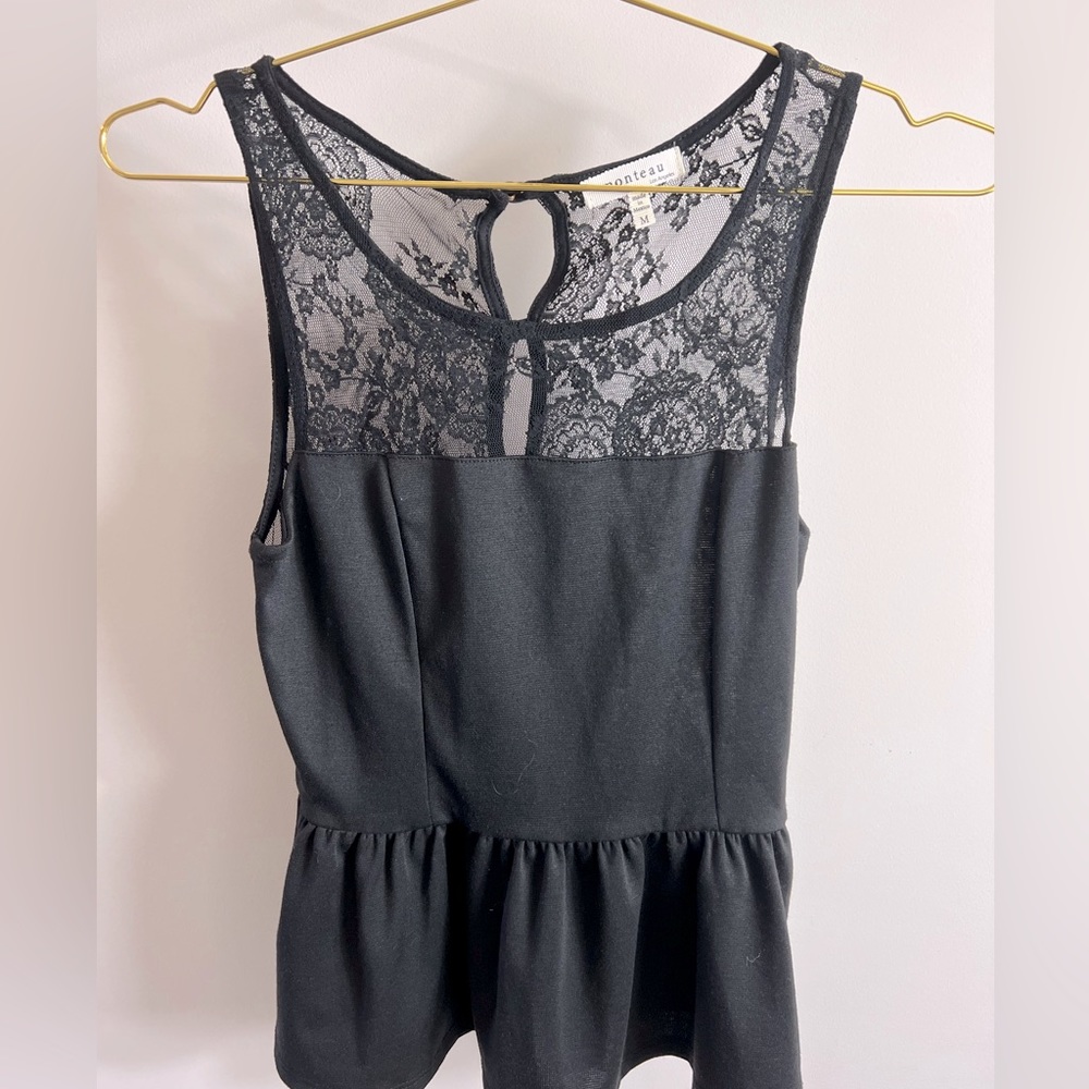 Lace Peplum Tank Blouse / Top